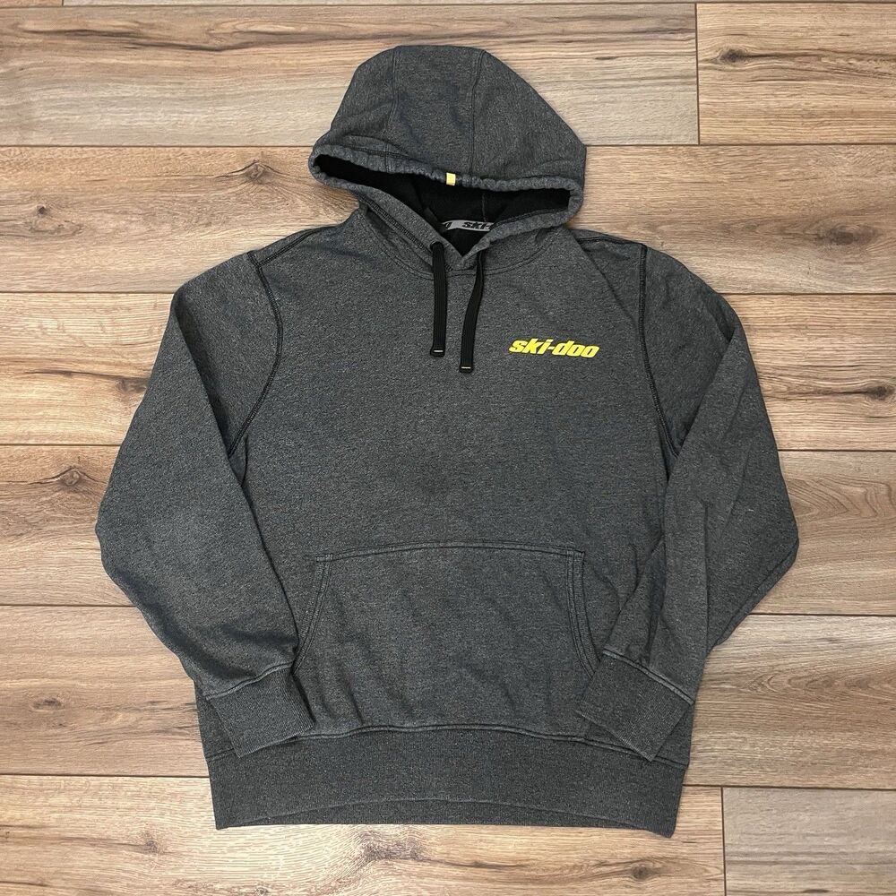Ski-Doo Racing BRP Gray Pullover Hoodie Sweatshirt Men's Size L